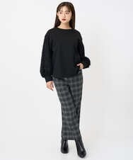 F6LAD28180 MICHEL KLEIN(小さいサイズ)(メゾン ドゥ サンク) [小さいサイズ][定番人気]ストレッチ裏起毛ワイドパンツ ライトグレー