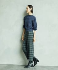 F6LAD28180 MICHEL KLEIN(小さいサイズ)(メゾン ドゥ サンク) [小さいサイズ][定番人気]ストレッチ裏起毛ワイドパンツ ライトグレー