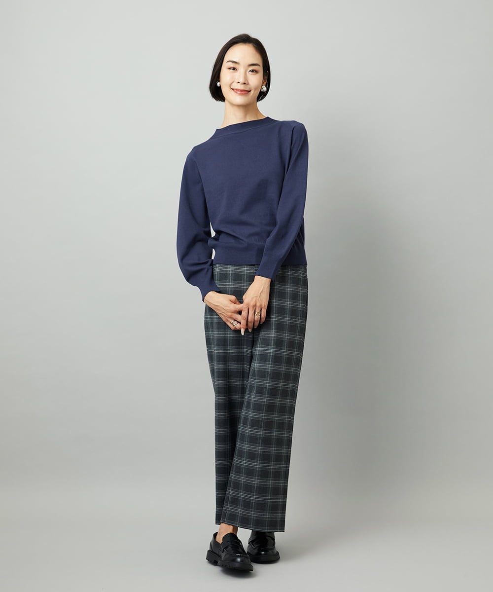 F6LAD28180 MICHEL KLEIN(小さいサイズ)(メゾン ドゥ サンク) [小さいサイズ][定番人気]ストレッチ裏起毛ワイドパンツ ライトグレー