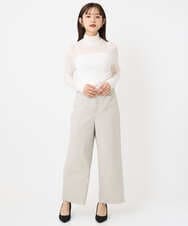 F6LAD28180 MICHEL KLEIN(小さいサイズ)(メゾン ドゥ サンク) [小さいサイズ][定番人気]ストレッチ裏起毛ワイドパンツ ライトグレー