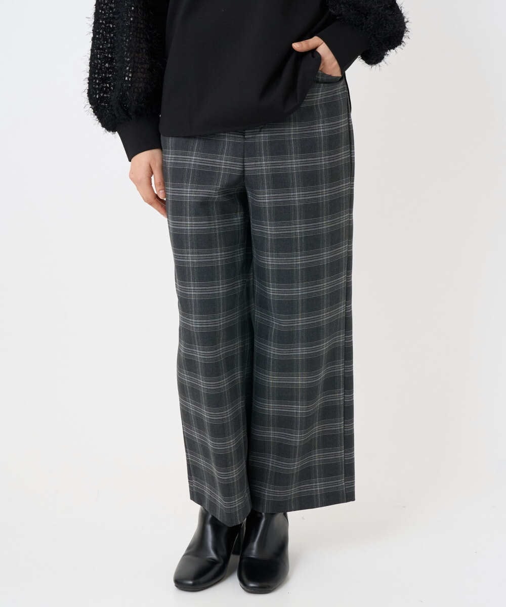 F6LAD28180 MICHEL KLEIN(小さいサイズ)(メゾン ドゥ サンク) [小さいサイズ][定番人気]ストレッチ裏起毛ワイドパンツ ライトグレー