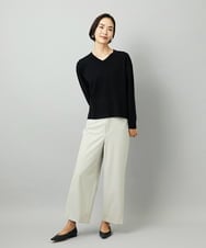 F6LAD28180 MICHEL KLEIN(小さいサイズ)(メゾン ドゥ サンク) [小さいサイズ][定番人気]ストレッチ裏起毛ワイドパンツ ライトグレー