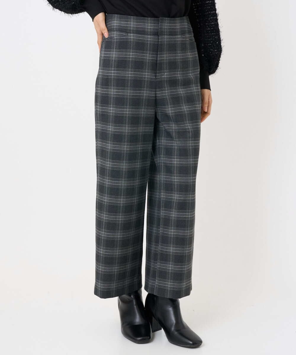 F6LAD28180 MICHEL KLEIN(小さいサイズ)(メゾン ドゥ サンク) [小さいサイズ][定番人気]ストレッチ裏起毛ワイドパンツ グレー