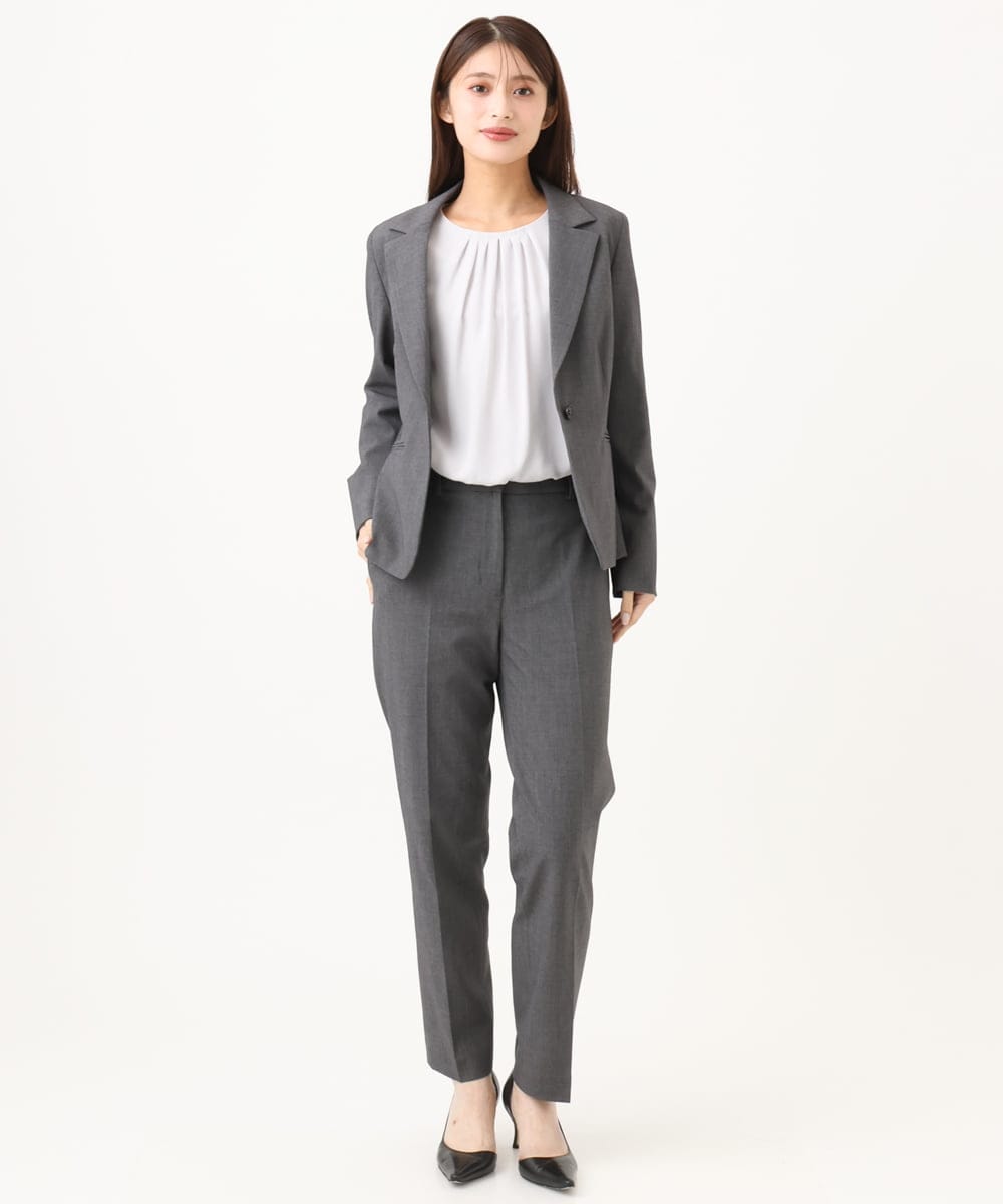F6LAG03260 MICHEL KLEIN(小さいサイズ)(メゾン ドゥ サンク) 【小さいサイズ】[セットアップ対応]ストレッチテーパードパンツ グレー