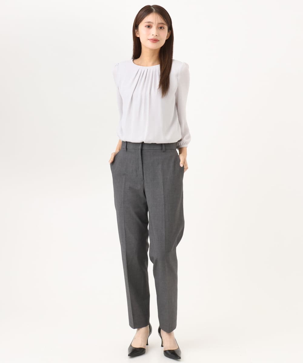 F6LAG03260 MICHEL KLEIN(小さいサイズ)(メゾン ドゥ サンク) 【小さいサイズ】[セットアップ対応]ストレッチテーパードパンツ グレー