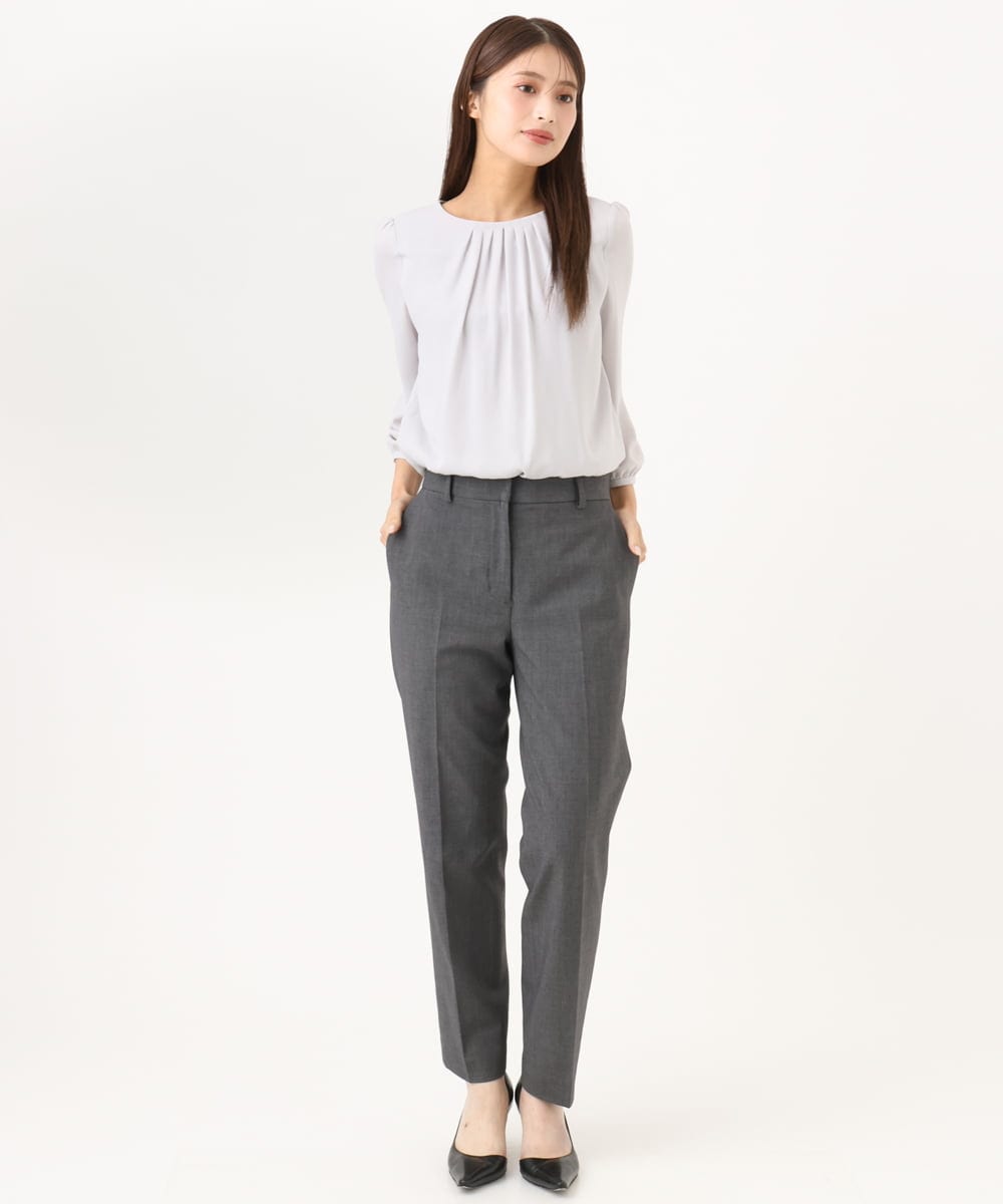 F6LAG03260 MICHEL KLEIN(小さいサイズ)(メゾン ドゥ サンク) 【小さいサイズ】[セットアップ対応]ストレッチテーパードパンツ グレー