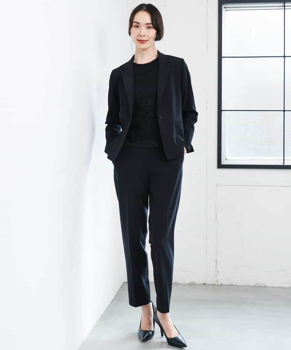 F6LAG03260 MICHEL KLEIN(小さいサイズ)(メゾン ドゥ サンク) 【小さいサイズ】[セットアップ対応]ストレッチテーパードパンツ グレー