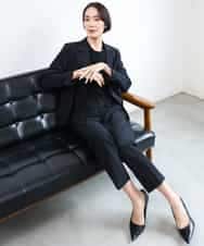 F6LAG03260 MICHEL KLEIN(小さいサイズ)(メゾン ドゥ サンク) 【小さいサイズ】[セットアップ対応]ストレッチテーパードパンツ グレー