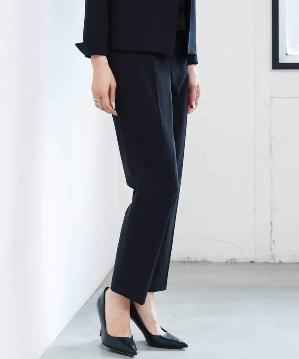 F6LAG03260 MICHEL KLEIN(小さいサイズ)(メゾン ドゥ サンク) 【小さいサイズ】[セットアップ対応]ストレッチテーパードパンツ ブラック