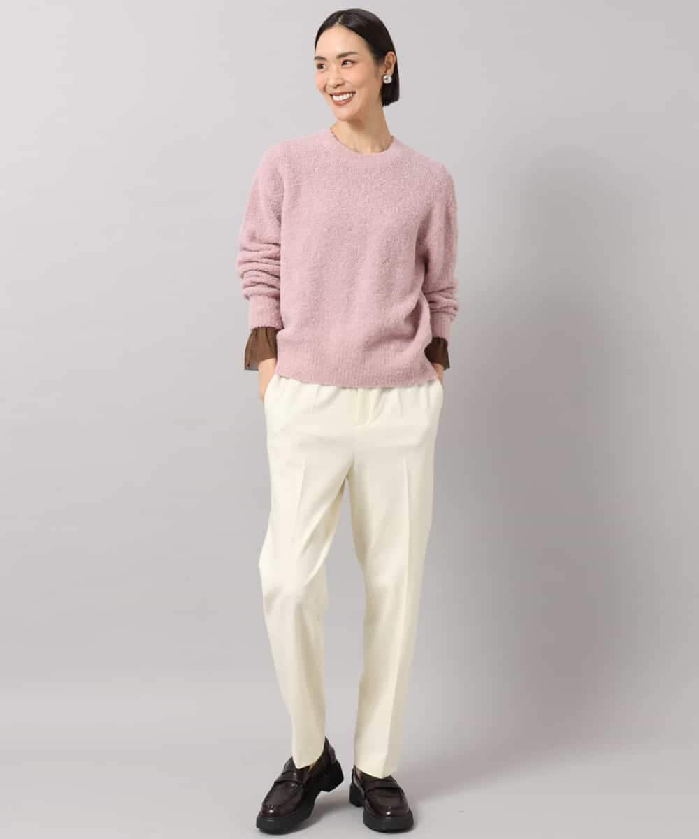 F6LAG50260 MICHEL KLEIN(小さいサイズ)(メゾン ドゥ サンク) [小さいサイズ]両面起毛テーパードパンツ ダークグレー