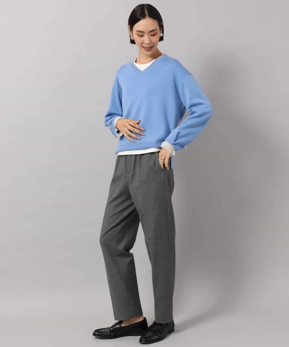 F6LAG50260 MICHEL KLEIN(小さいサイズ)(メゾン ドゥ サンク) [小さいサイズ]両面起毛テーパードパンツ ダークグレー