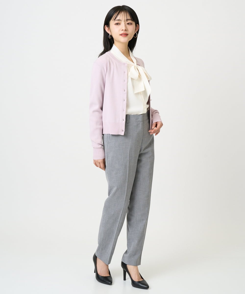 F6LDD01260 MICHEL KLEIN(小さいサイズ)(メゾン ドゥ サンク) [小さいサイズ][セットアップ対応]テーパードパンツ グレー