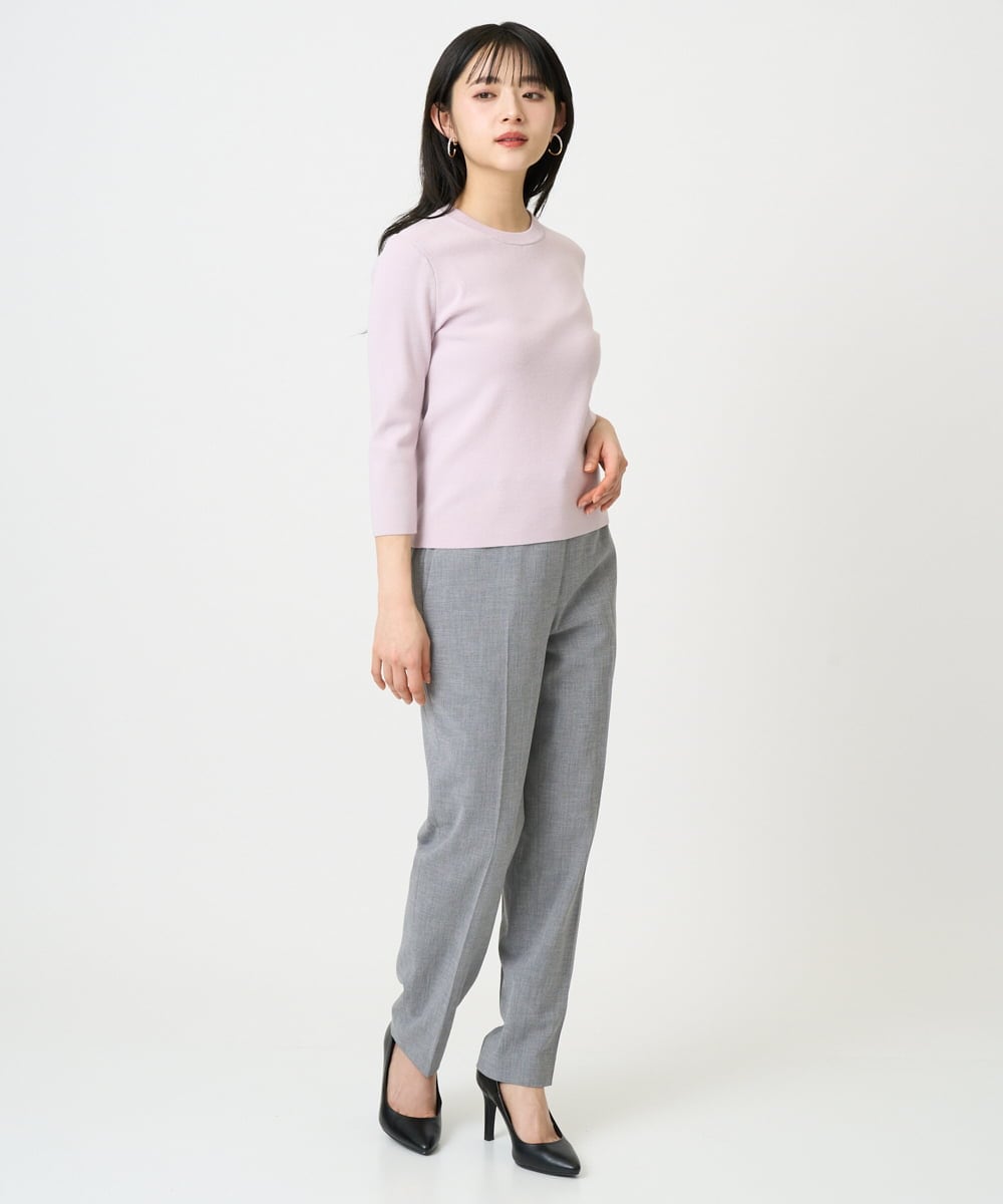 F6LDD01260 MICHEL KLEIN(小さいサイズ)(メゾン ドゥ サンク) [小さいサイズ][セットアップ対応]テーパードパンツ グレー