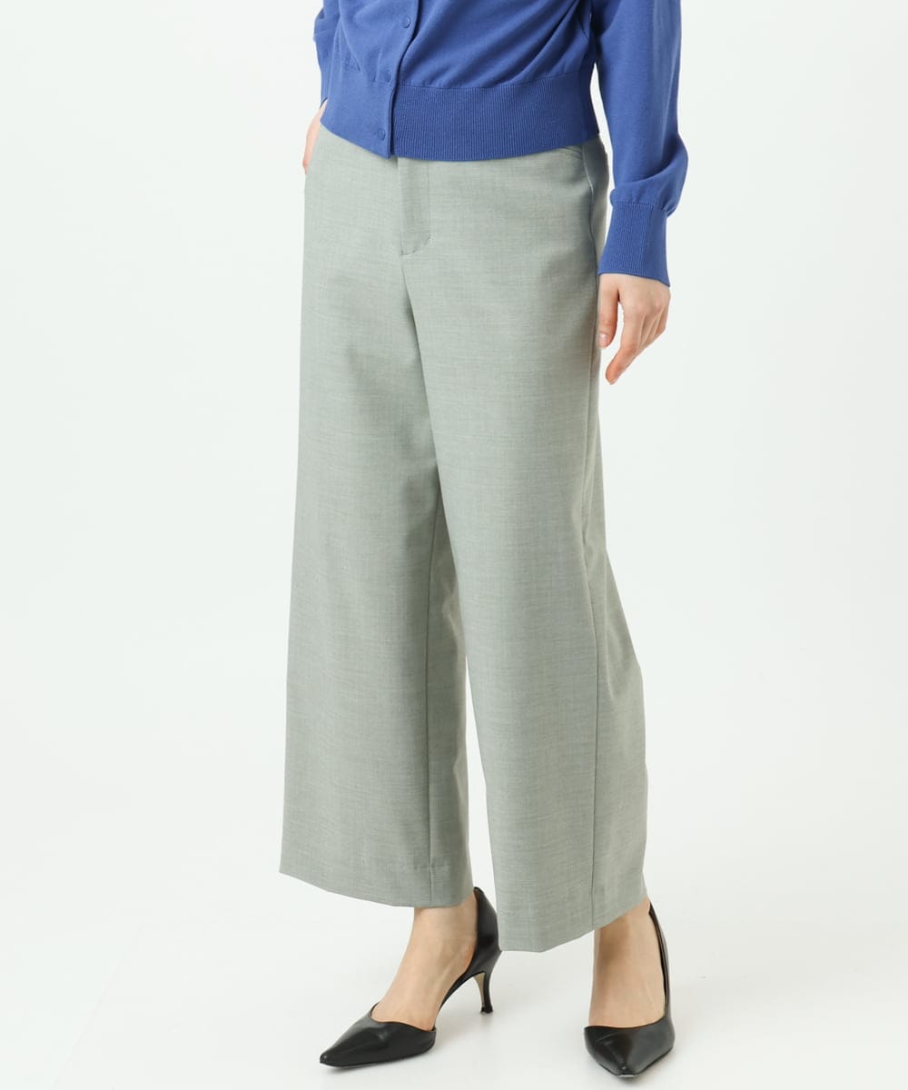 F6LDD11230 MICHEL KLEIN(小さいサイズ)(メゾン ドゥ サンク) [小さいサイズ][2WAYストレッチ]定番ワイドパンツ ライトグレー