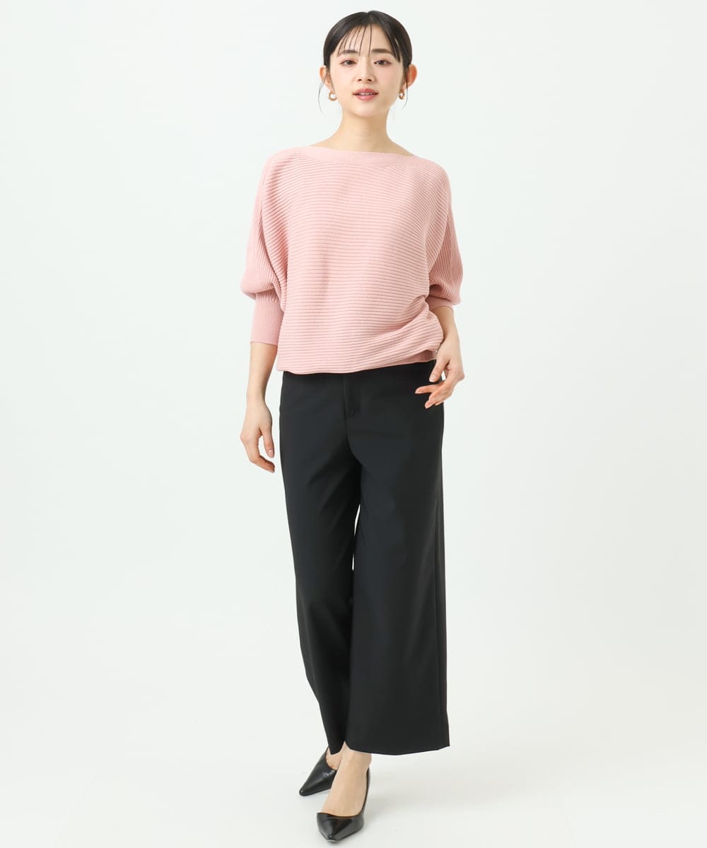 F6LDD11230 MICHEL KLEIN(小さいサイズ)(メゾン ドゥ サンク) [小さいサイズ][2WAYストレッチ]定番ワイドパンツ ライトグレー