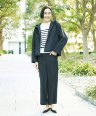 F6LDD11230 MICHEL KLEIN(小さいサイズ)(メゾン ドゥ サンク) [小さいサイズ][2WAYストレッチ]定番ワイドパンツ ライトグレー