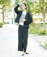 F6LDD11230 MICHEL KLEIN(小さいサイズ)(メゾン ドゥ サンク) [小さいサイズ][2WAYストレッチ]定番ワイドパンツ ライトグレー