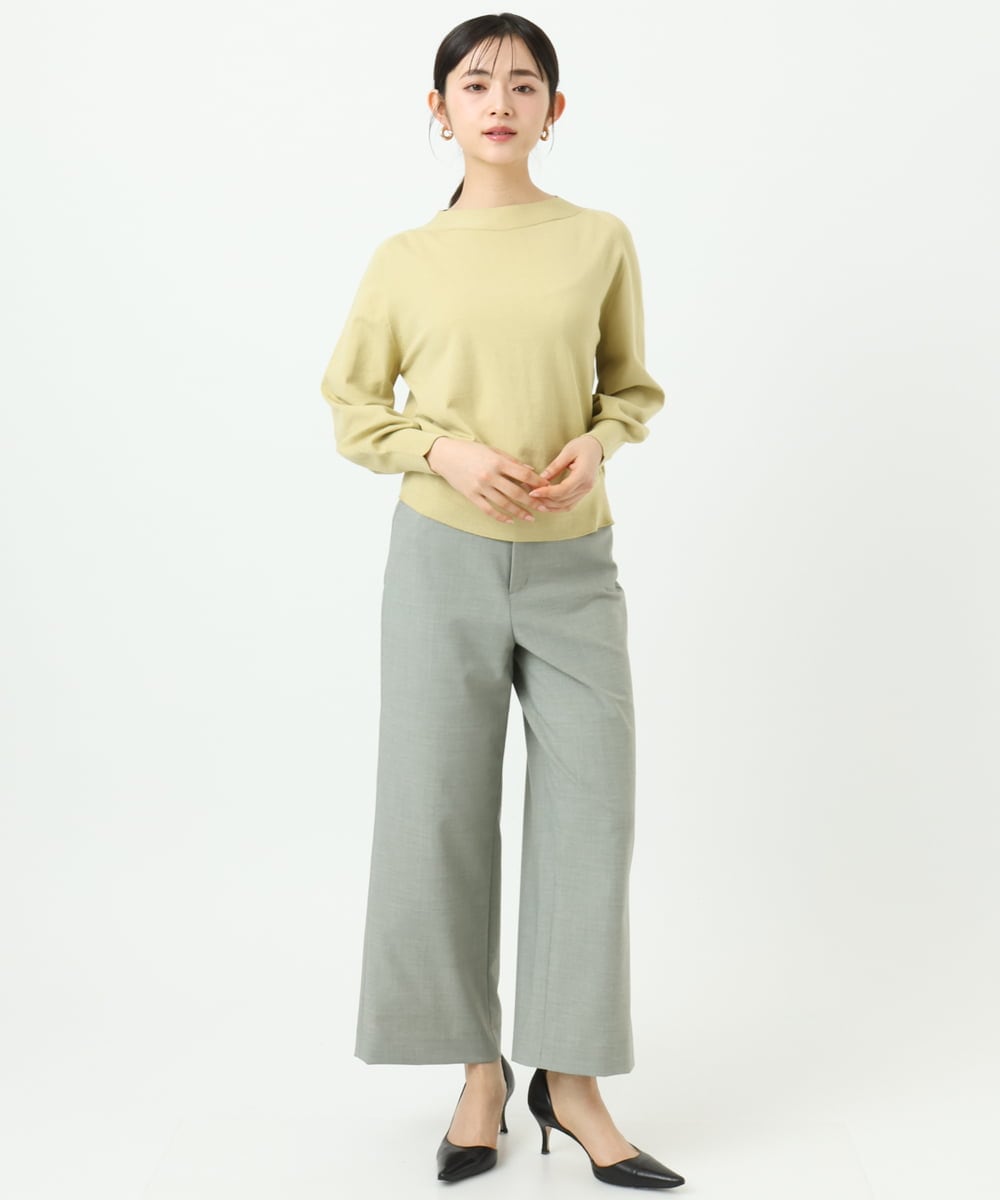 F6LDD11230 MICHEL KLEIN(小さいサイズ)(メゾン ドゥ サンク) [小さいサイズ][2WAYストレッチ]定番ワイドパンツ ライトグレー