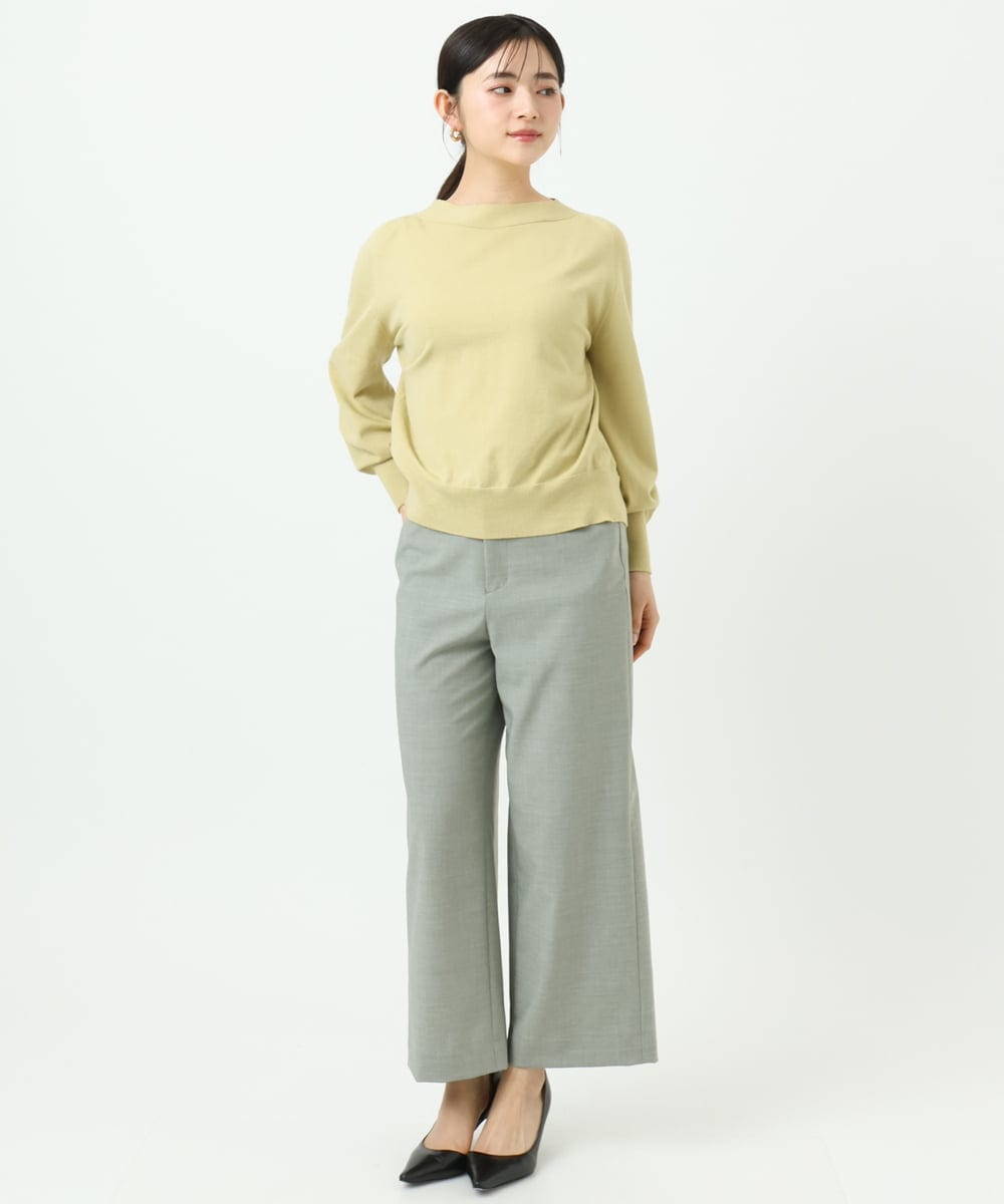 F6LDD11230 MICHEL KLEIN(小さいサイズ)(メゾン ドゥ サンク) [小さいサイズ][2WAYストレッチ]定番ワイドパンツ ライトグレー