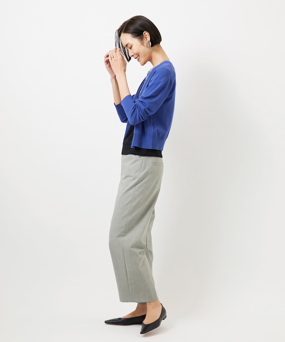 F6LDD11230 MICHEL KLEIN(小さいサイズ)(メゾン ドゥ サンク) [小さいサイズ][2WAYストレッチ]定番ワイドパンツ ライトグレー