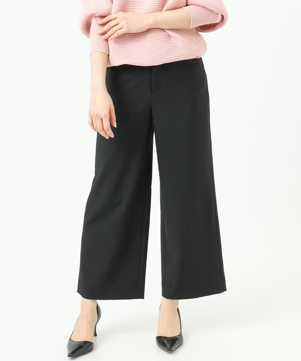 F6LDD11230 MICHEL KLEIN(小さいサイズ)(メゾン ドゥ サンク) [小さいサイズ][2WAYストレッチ]定番ワイドパンツ ブラック
