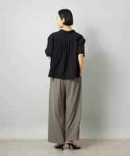 F6LHD02280 MICHEL KLEIN(小さいサイズ)(メゾン ドゥ サンク) [小さいサイズ][リラックスボトム]ドローストリング ワイドパンツ カーキ