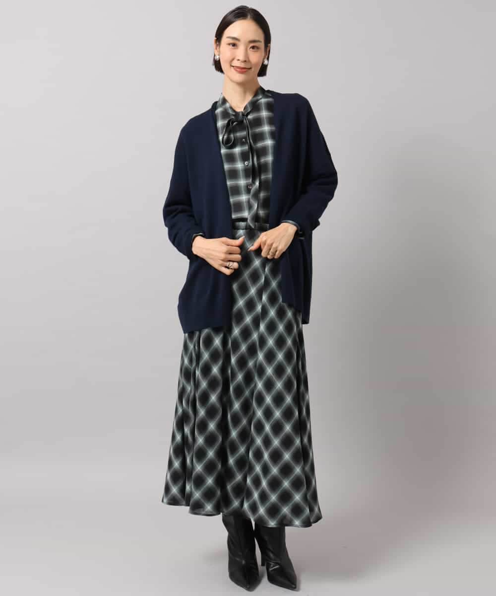 F6SAG43250 MICHEL KLEIN(小さいサイズ)(メゾン ドゥ サンク) 【小さいサイズ】カシミヤ混トッパーカーディガン ネイビー