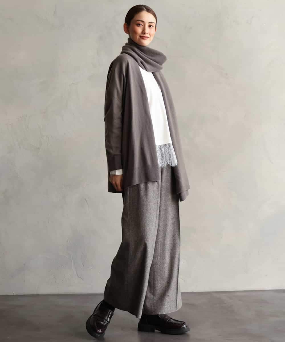 F6SAG43250 MICHEL KLEIN(小さいサイズ)(メゾン ドゥ サンク) 【小さいサイズ】カシミヤ混トッパーカーディガン ネイビー