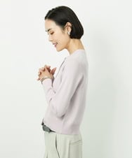 F6SDD01230 MICHEL KLEIN(小さいサイズ)(メゾン ドゥ サンク) [小さいサイズ][アンサンブル対応]コンパクトクルーネックカーディガン ラベンダー