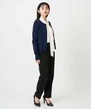 F6SDD01230 MICHEL KLEIN(小さいサイズ)(メゾン ドゥ サンク) [小さいサイズ][アンサンブル対応]コンパクトクルーネックカーディガン ラベンダー