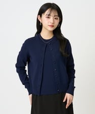 F6SDD01230 MICHEL KLEIN(小さいサイズ)(メゾン ドゥ サンク) [小さいサイズ][アンサンブル対応]コンパクトクルーネックカーディガン ラベンダー