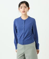 F6SDD13230 MICHEL KLEIN(小さいサイズ)(メゾン ドゥ サンク) [小さいサイズ]コンパクトクルーネックカーディガン ブルー