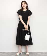 FIBHD28080 OFUON le MK(オフオン　ル　エムケー) シアーチェックフリルブラウス/洗える/WEB限定サイズあり/セットアップ可 ラベンダー