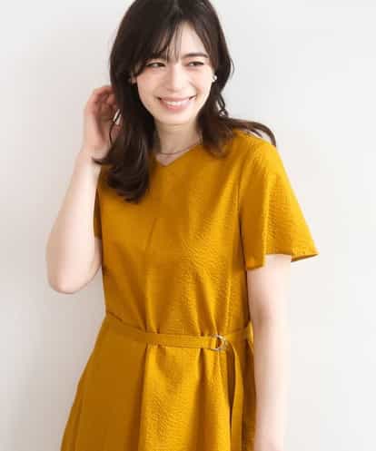 FIEGD44110  VネックAラインシルエットワンピース/洗える/WEB限定カラーサイズあり