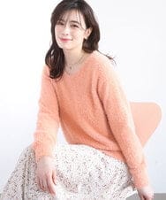 FIFDD08070 OFUON le MK(オフオン　ル　エムケー) ミニスパンコールシャギーニット/洗える/WEB限定サイズあり オレンジ