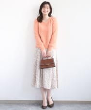 FIFDD08070 OFUON le MK(オフオン　ル　エムケー) ミニスパンコールシャギーニット/洗える/WEB限定サイズあり ネイビー