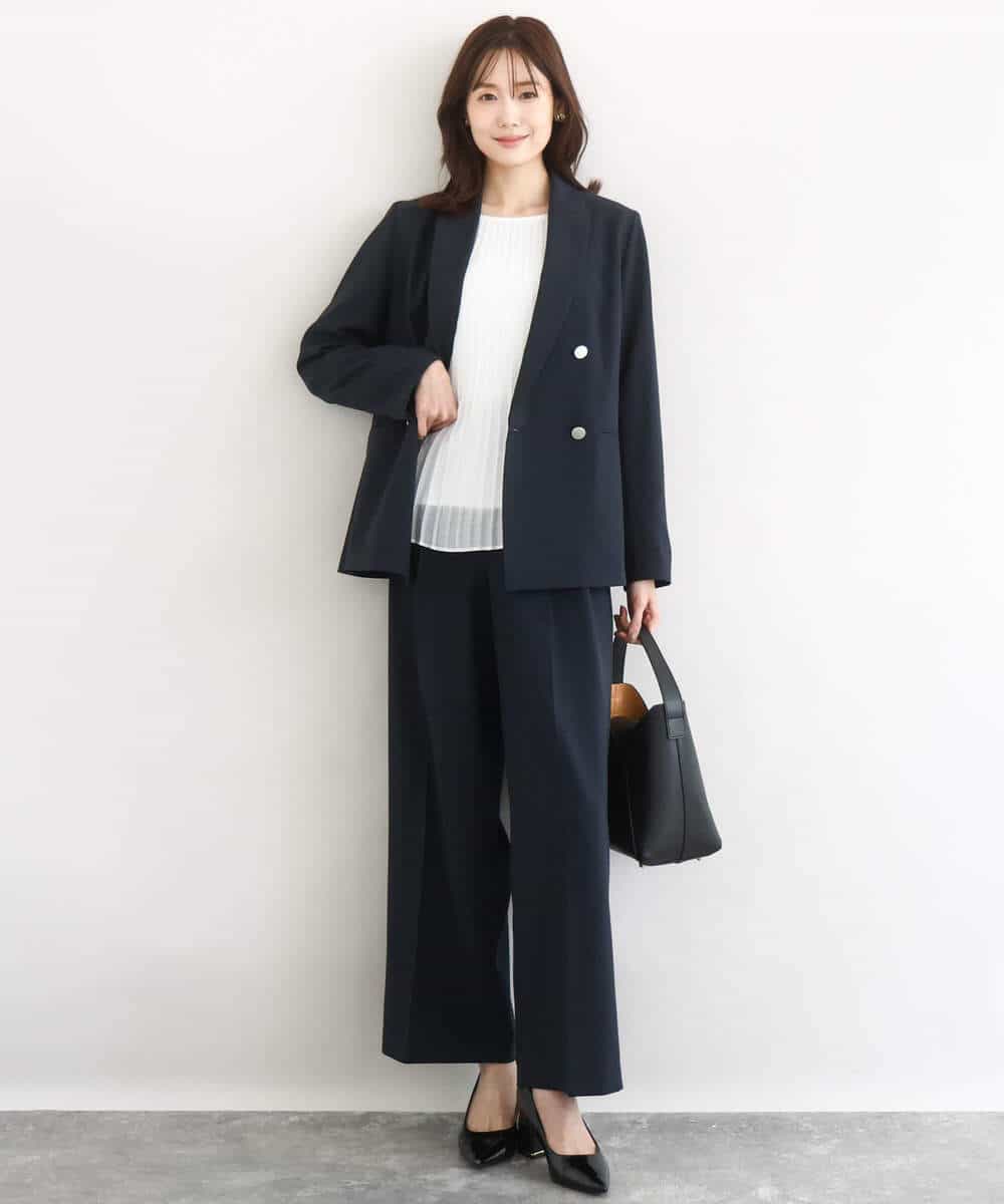 FKBFD12150 MK MICHEL KLEIN(MK ミッシェルクラン) [洗える]プリーツデザインブラウス ライトグリーン
