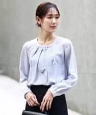 FKBFD66140 MK MICHEL KLEIN(MK ミッシェルクラン) [洗える]マルチwayボウタイブラウス ライトブルー