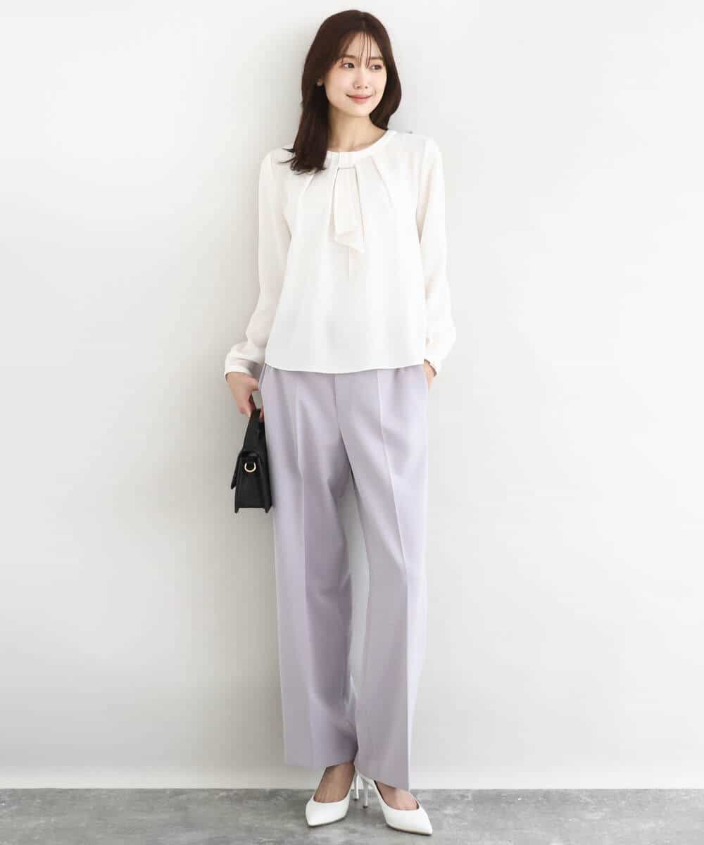 FKBFD66140 MK MICHEL KLEIN(MK ミッシェルクラン) [洗える]マルチwayボウタイブラウス ライトブルー