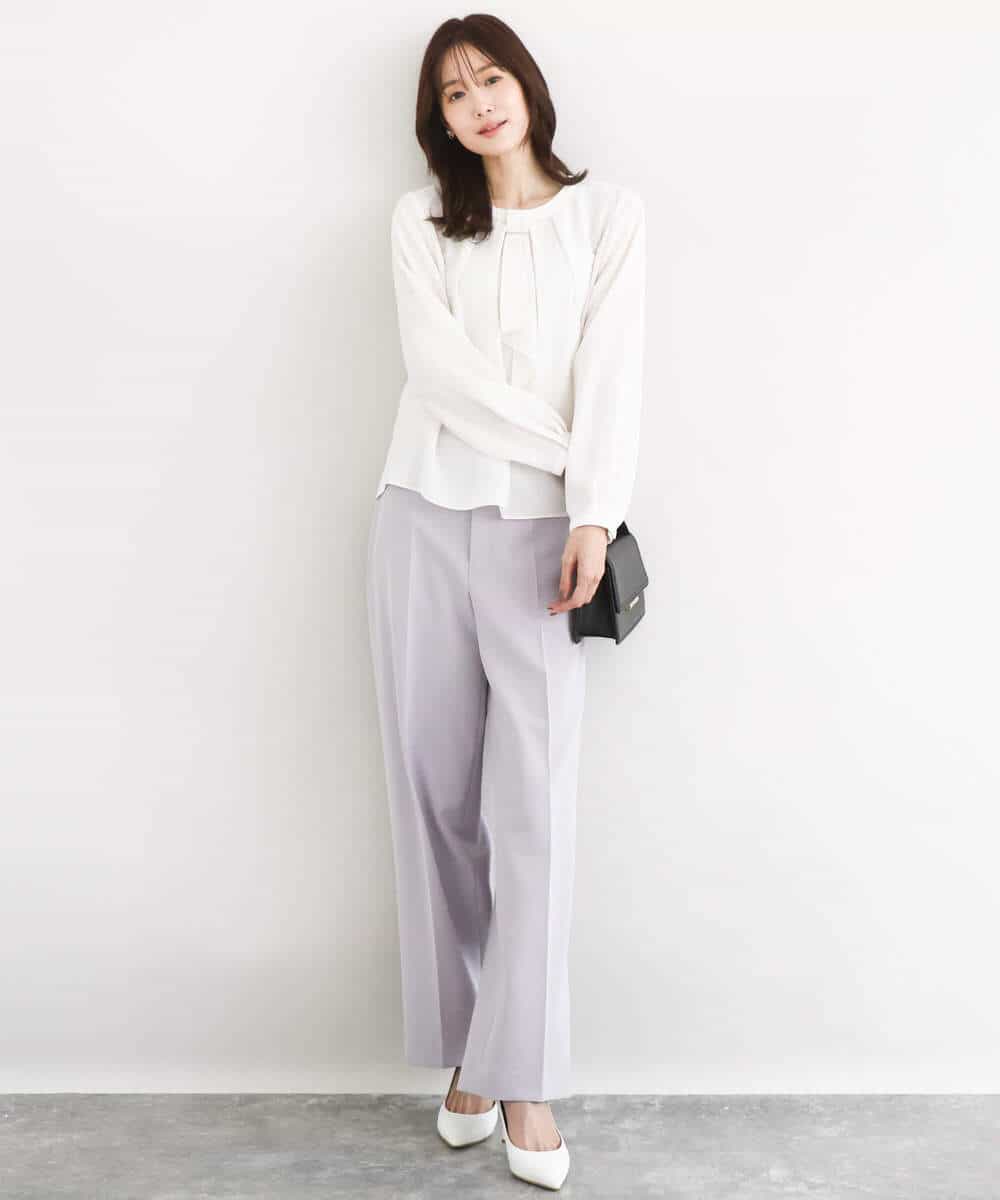 FKBFD66140 MK MICHEL KLEIN(MK ミッシェルクラン) [洗える]マルチwayボウタイブラウス ライトブルー