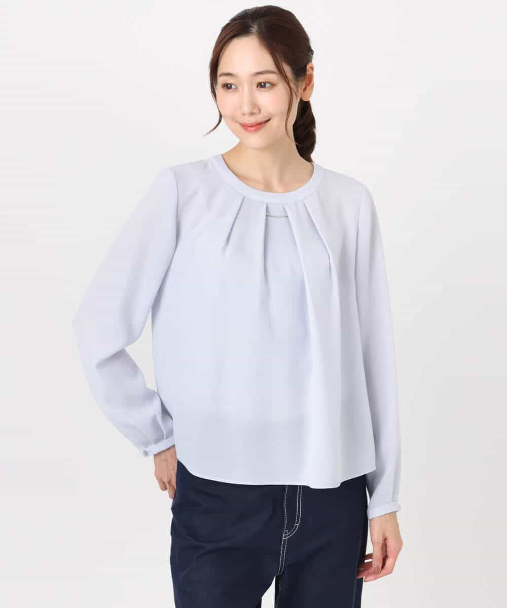 FKBFD66140 MK MICHEL KLEIN(MK ミッシェルクラン) [洗える]マルチwayボウタイブラウス ライトブルー