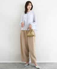 FKBFD68150 MK MICHEL KLEIN(MK ミッシェルクラン) [洗える]ラッフルフリルブラウス ライトブルー