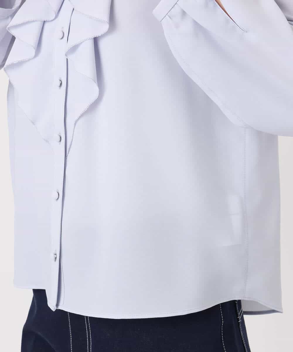 FKBFD68150 MK MICHEL KLEIN(MK ミッシェルクラン) [洗える]ラッフルフリルブラウス ライトブルー