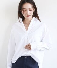 FKBGD27140 MK MICHEL KLEIN(MK ミッシェルクラン) [接触冷感/防シワ/洗える]コットン混ベーシックシャツ（無地） ピンク