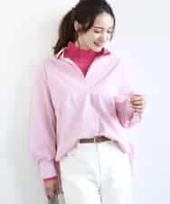 FKBGD27140 MK MICHEL KLEIN(MK ミッシェルクラン) [接触冷感/防シワ/洗える]コットン混ベーシックシャツ（無地） ピンク