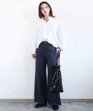 FKBGD27140 MK MICHEL KLEIN(MK ミッシェルクラン) [接触冷感/防シワ/洗える]コットン混ベーシックシャツ（無地） ピンク