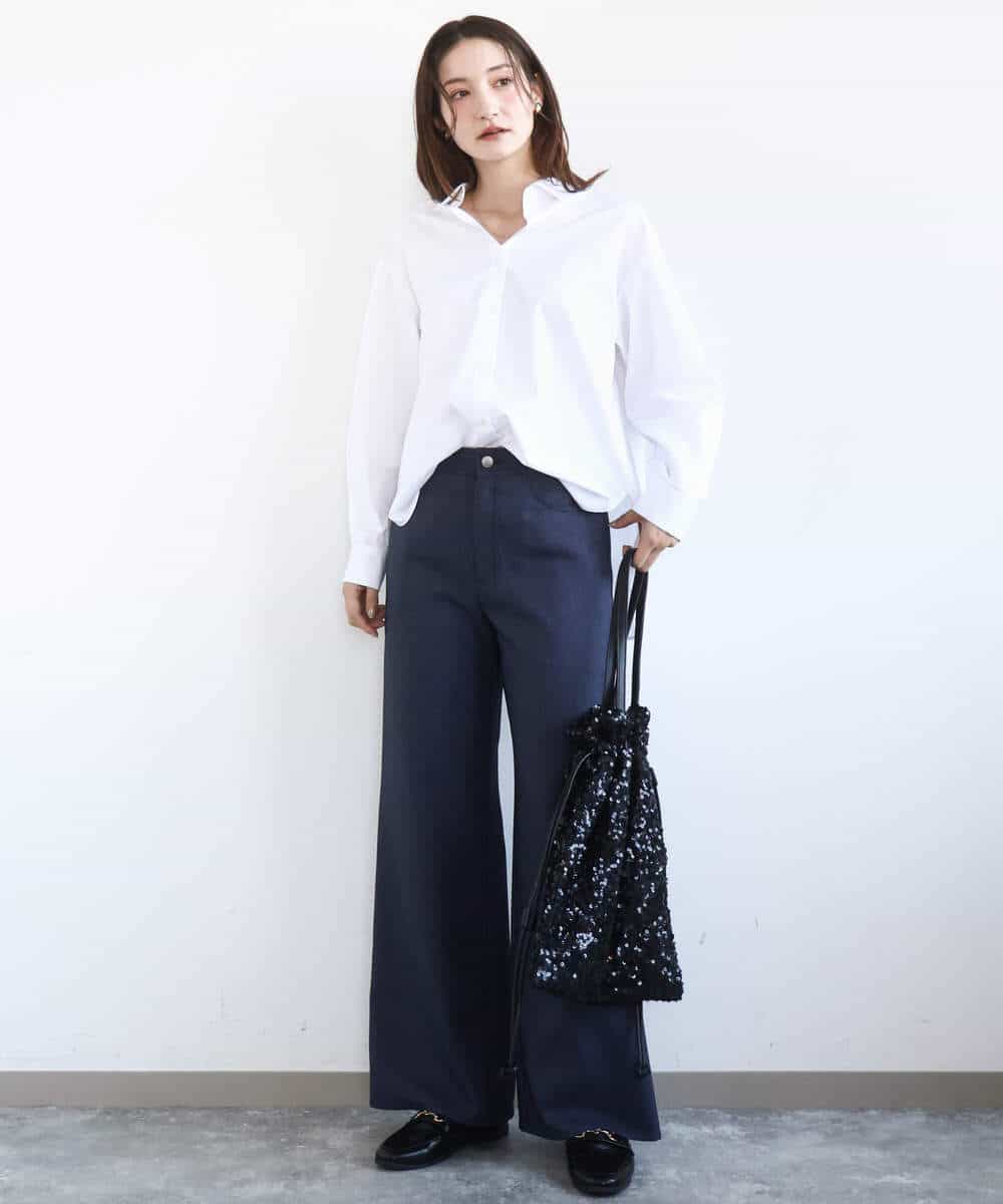 FKBGD27140 MK MICHEL KLEIN(MK ミッシェルクラン) [接触冷感/防シワ/洗える]コットン混ベーシックシャツ（無地） ピンク