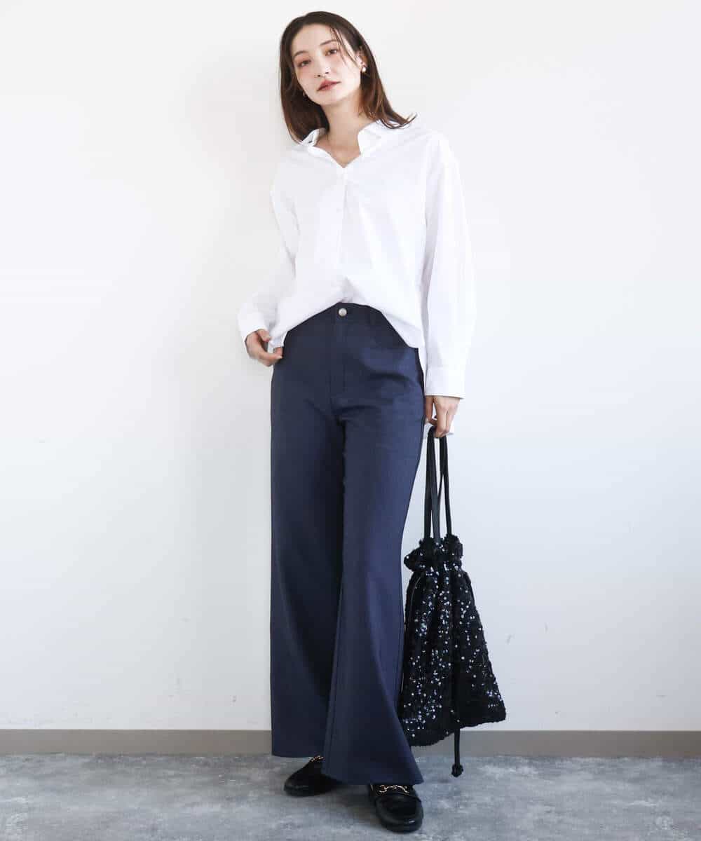 FKBGD27140 MK MICHEL KLEIN(MK ミッシェルクラン) [接触冷感/防シワ/洗える]コットン混ベーシックシャツ（無地） ピンク