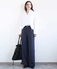 FKBGD27140 MK MICHEL KLEIN(MK ミッシェルクラン) [接触冷感/防シワ/洗える]コットン混ベーシックシャツ（無地） ピンク