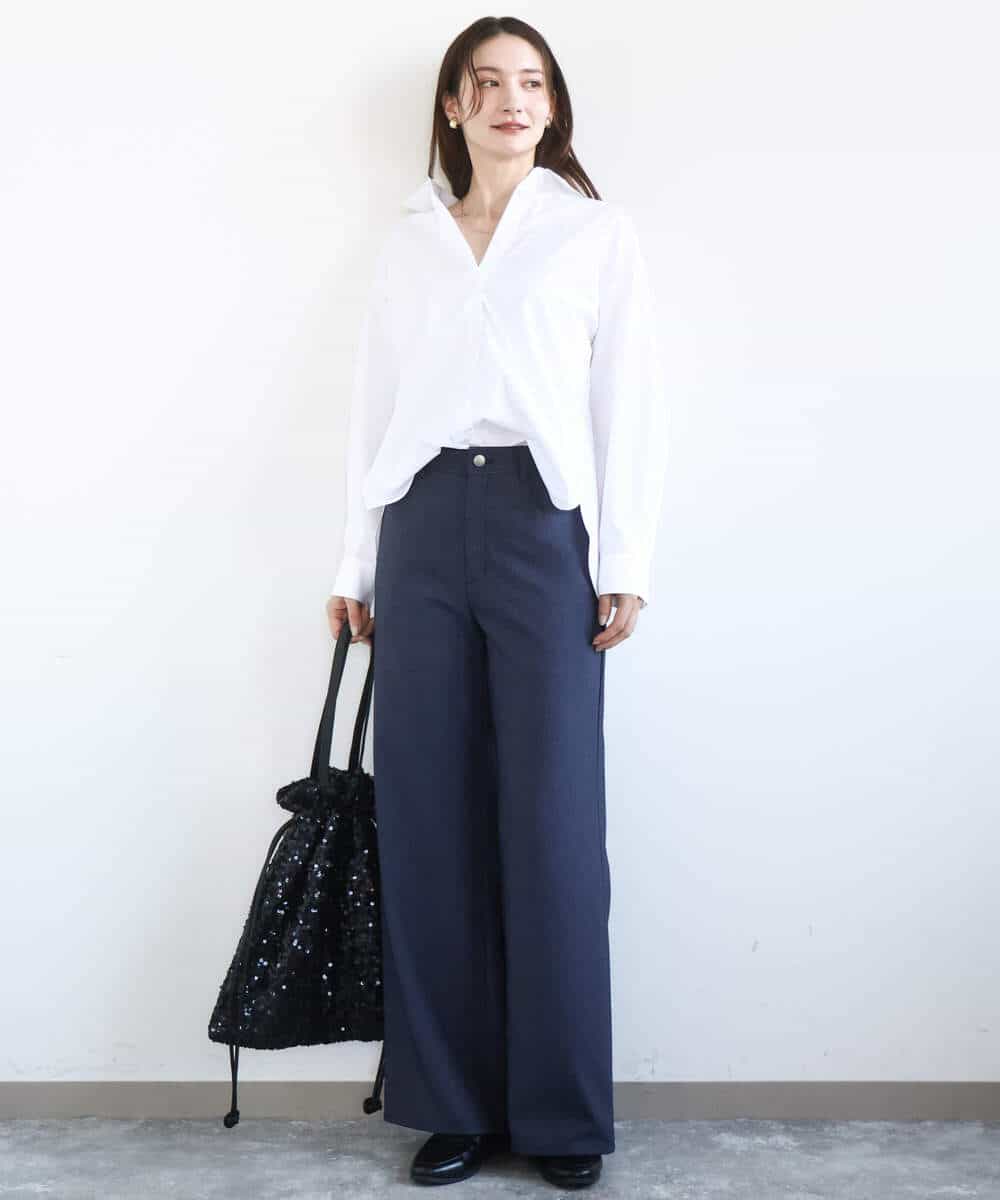 FKBGD27140 MK MICHEL KLEIN(MK ミッシェルクラン) [接触冷感/防シワ/洗える]コットン混ベーシックシャツ（無地） ピンク